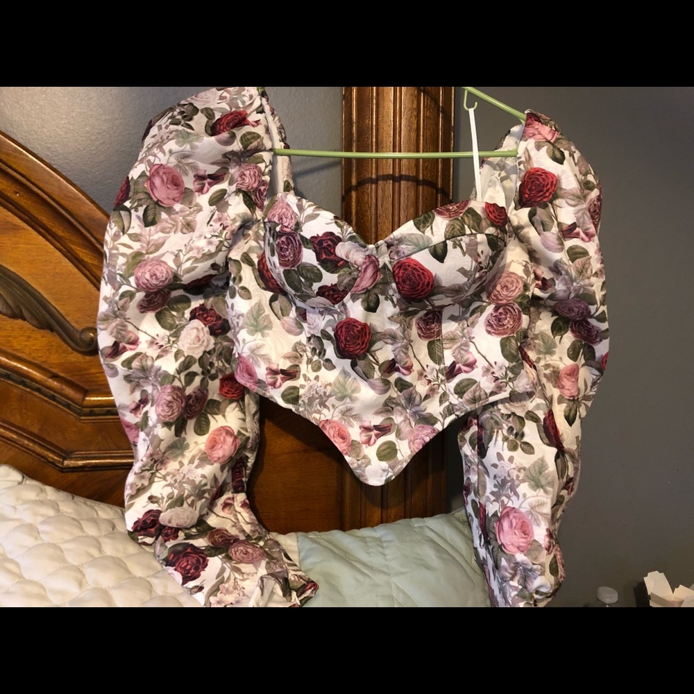 Corset style floral top